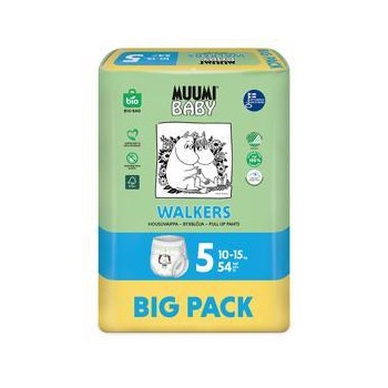 MUUMI Baby Walkers Nohavičky plienkové jednorazové 5 (10-15 kg) 54 ks - BIG PACK