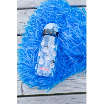 NUBY Fľaša športová netečúca so slamkou 530 ml, modrá, 4+