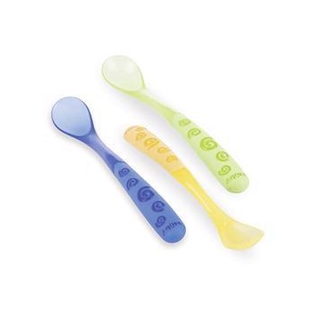 NUBY Lyžička s dlhou rukoväťou, 6 m+ (3 ks)