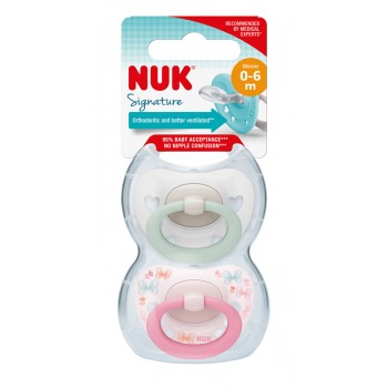 NUK Cumlík Signature 0-6m box dievča 2 ks