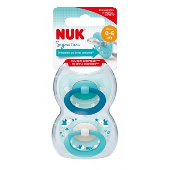 NUK Cumlík Signature 0-6m box chlapec 2 ks
