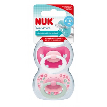 NUK Cumlík Signature 6-18m box dievča 2 ks