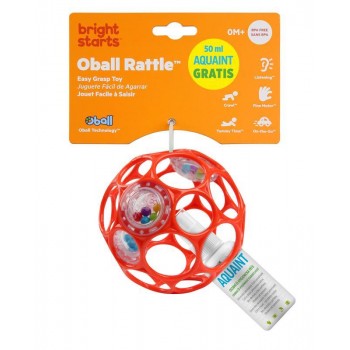 OBALL Hračka Oball RATTLE 10 cm 0m+ orange + 50 ml Aquaint