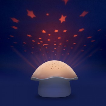 PABOBO Projektor nočnej oblohy s bielym šumom a senzorom plaču Star Mushroom Pink