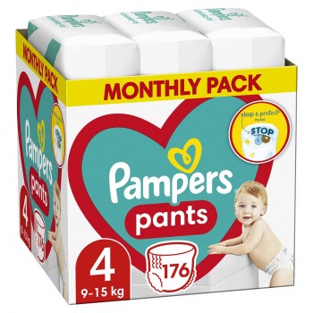 PAMPERS Active Baby-Dry Pants Nohavičky plienkové jednorazové 4 (9-15 kg) 176 ks - MESAČNÁ ZÁSOBA