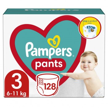 PAMPERS Pants Nohavičky plienkové jednorazové 3 (6-11 kg) 128 ks - MEGA PACK