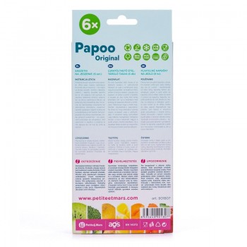 PETITE&MARS Kapsička na jedlo Papoo Original Elephant 6 ks