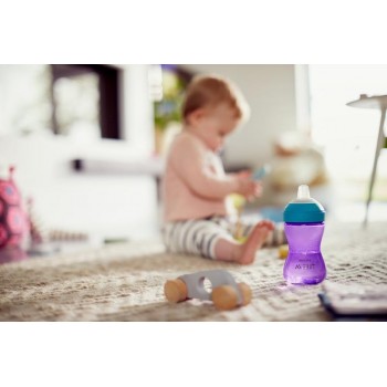 Philips AVENT Hrnček 300 ml Grippy s mäkkým náustkom dievča