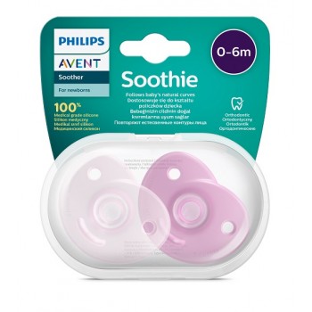 Philips AVENT Cumlík 0-6m Soothie dievča 2 ks