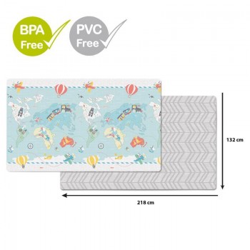 SKIP HOP Podložka na hranie bez PVC a BPA 218x132cm Malý cestovateľ 0m+