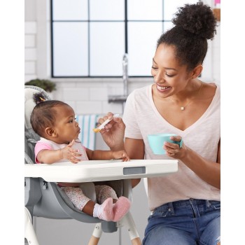 SKIP HOP Set jedálenský s hrnčekom 5 ks Easy-Feed Mealtime Set Teal/Grey 6m+