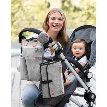 SKIP HOP Taška prebaľovacia Duo Signature grey melange