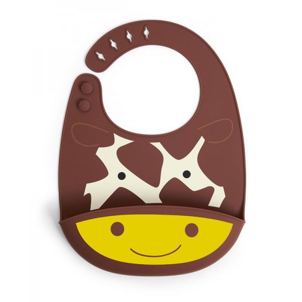 SKIP HOP Zoo Podbradník silikónový Žirafa 6m+