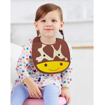 SKIP HOP Zoo Podbradník silikónový Žirafa 6m+