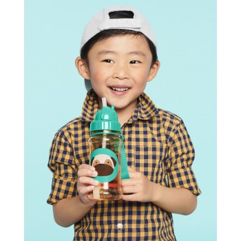 SKIP HOP Zoo Hrnček so slamkou PP bez PVC a BPA Mopslík 12m+