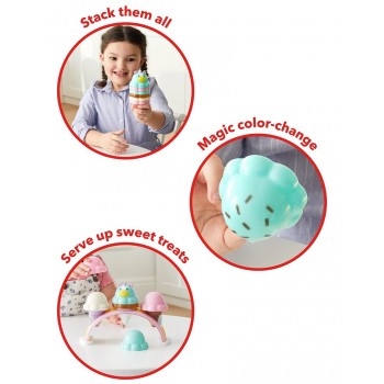 SKIP HOP Zoo Súprava zmrzlinová stohovacia s meniacimi sa farbami Sweet Scoops 2r+