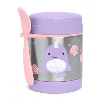 SKIP HOP Zoo Termoska na jedlo s lyžičko/vidličkou Narval 325 ml, 3r+