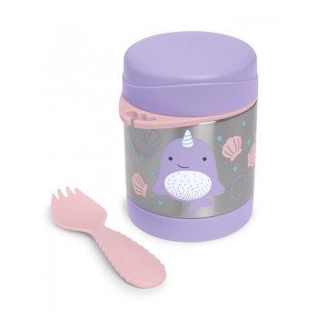 SKIP HOP Zoo Termoska na jedlo s lyžičko/vidličkou Narval 325 ml, 3r+