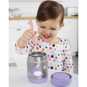 SKIP HOP Zoo Termoska na jedlo s lyžičko/vidličkou Narval 325 ml, 3r+