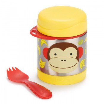 SKIP HOP Zoo Termoska na jedlo s lyžičko/vidličkou Opička 325 ml, 3r+