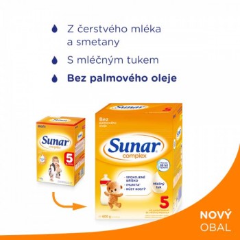 SUNAR Complex 5 Mlieko dojčenské 600 g