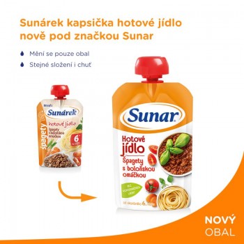 SUNAR Kapsička Hotové jedlo Špagety s boloňskou omáčkou 120 g