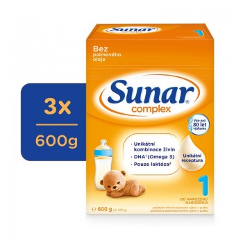 3x SUNAR Complex 1 Mlieko počiatočné 600 g