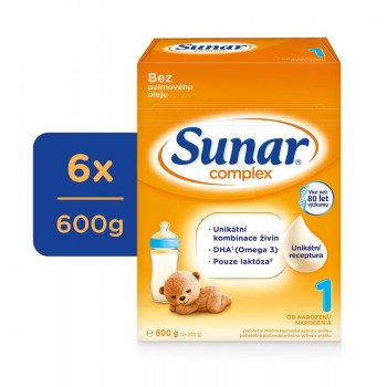 6x SUNAR Complex 1 Mlieko počiatočné 600 g