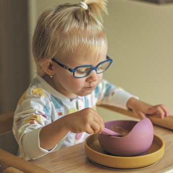 PETITE&MARS Miska silikónová s prísavkou TAKE&MATCH Dusty Rose 6m+