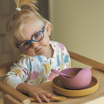 PETITE&MARS Miska silikónová s prísavkou TAKE&MATCH Dusty Rose 6m+