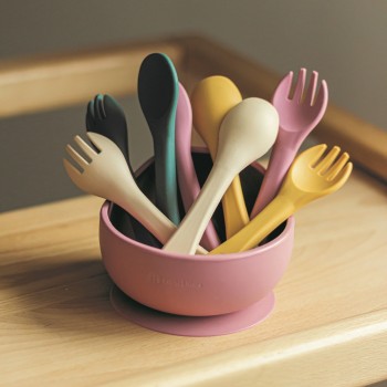 PETITE&MARS Príbor silikónový TAKE&MATCH Misty Green 6m+