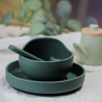 PETITE&MARS Tanier silikónový s prísavkou TAKE&MATCH Misty Green 6m+