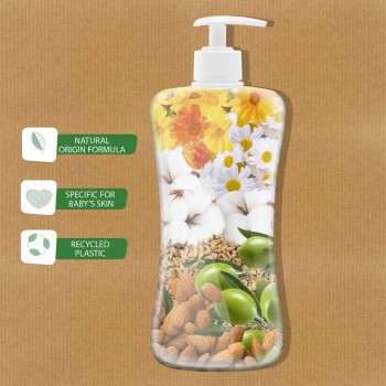 CHICCO Šampón na vlasy a telo s dávkovačom Baby Moments 92 % prírodných zložiek 750 ml