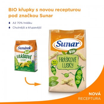 3x SUNAR BIO Chrumky Hráškové struky 45 g