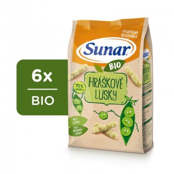 6x SUNAR BIO Chrumky Hráškové struky 45 g