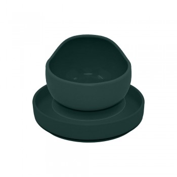 PETITE&MARS Set jedálenský silikónový TAKE&MATCH 2 ks tanier + miska Misty Green 6m+