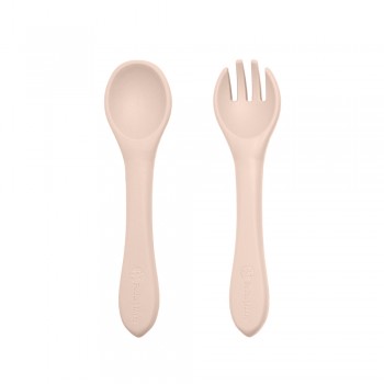 PETITE&MARS Set jedálenský silikónový TAKE&MATCH 4 ks Desert Sand - Dusty Rose 6m+