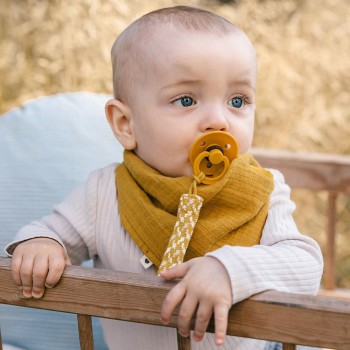 BIBS Paci Braid klip na cumlík Baby Blue/Ivory