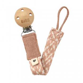 BIBS Paci Braid klip na cumlík Blush / Ivory