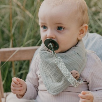 BIBS Paci Braid klip na cumlík Sand / Ivory