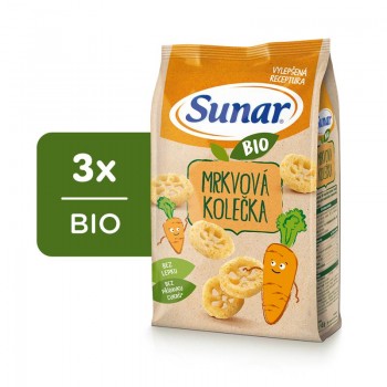 3x SUNAR BIO Chrumky Mrkvové kolieska 45 g