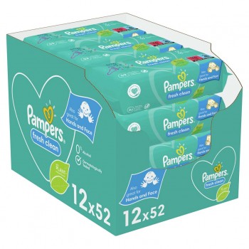 12x PAMPERS Fresh Clean Obrúsky vlhčené 52 ks