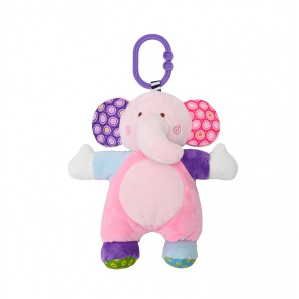 Lorelli Toys plyšová hračka na kočík - Ružový sloník