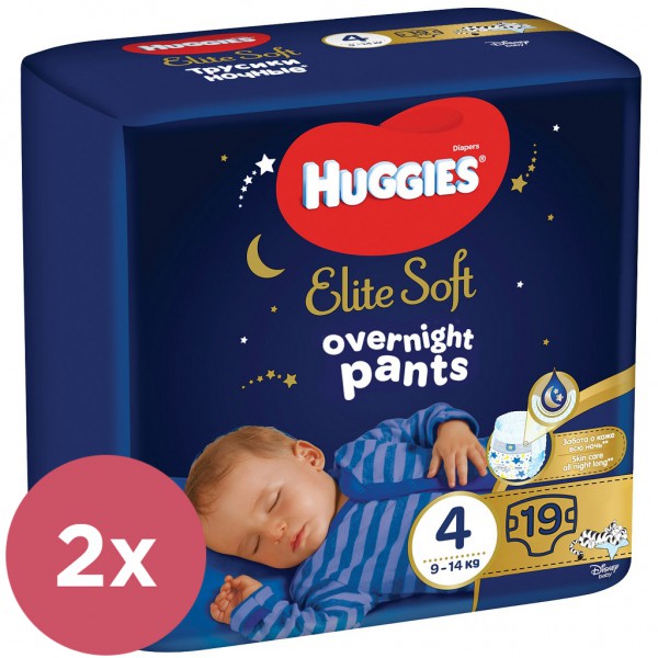 2x HUGGIES Elite Soft Pants OVN Nohavičky plienkové jednorazové 4 (9-14 kg) 19 ks