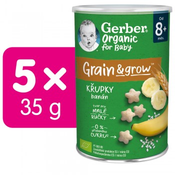 5x GERBER Organic chrumky banánové 35 g