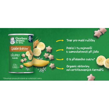 5x GERBER Organic chrumky banánové 35 g