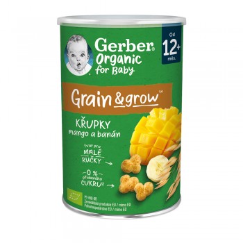 5x GERBER Organic chrumky s mangom a banánom 35 g​