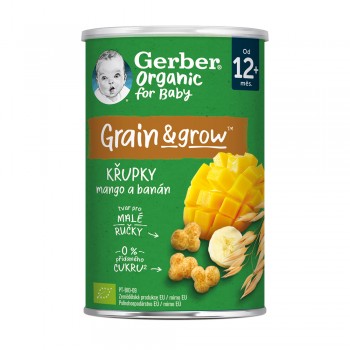 5x GERBER Organic chrumky s mangom a banánom 35 g​