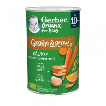 5x GERBER Organic chrumky s mrkvou a pomarančom 35 g​