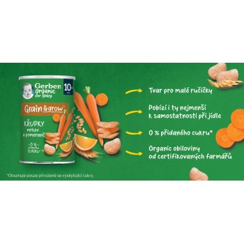 5x GERBER Organic chrumky s mrkvou a pomarančom 35 g​